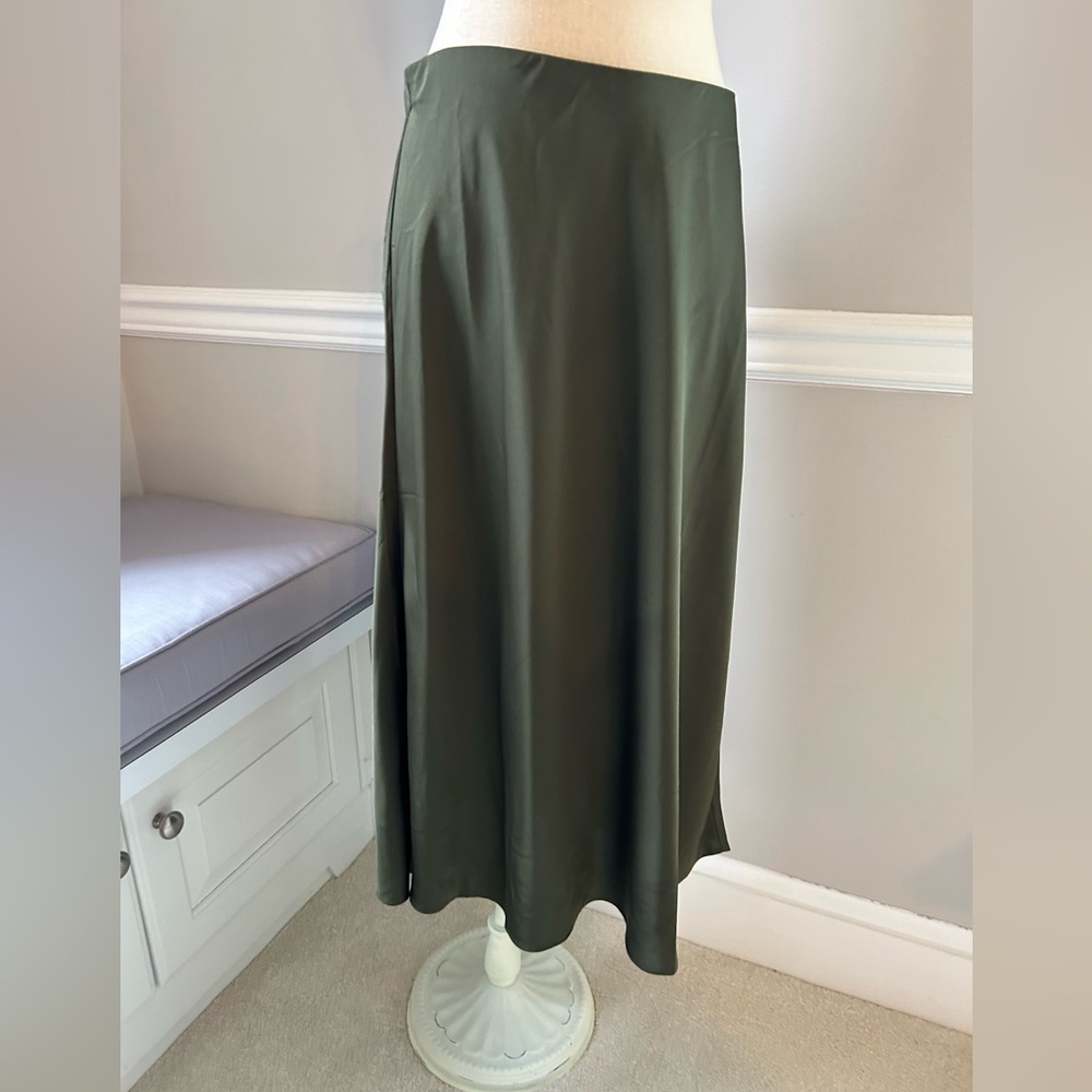 J.Crew Gwyneth Slip Skirt Green